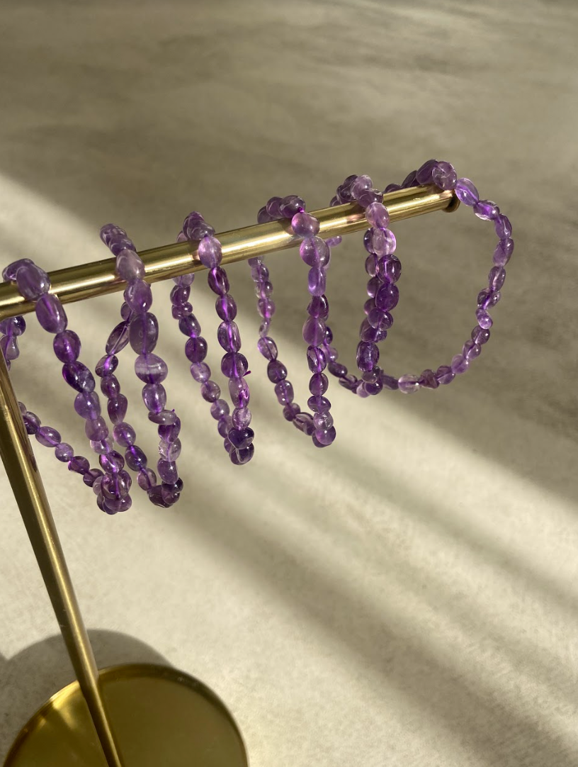 BRACELET GALETS AMÉTHYSTE : SAGESSE