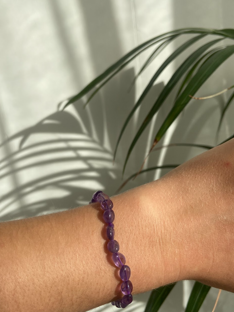 BRACELET GALETS AMÉTHYSTE : SAGESSE