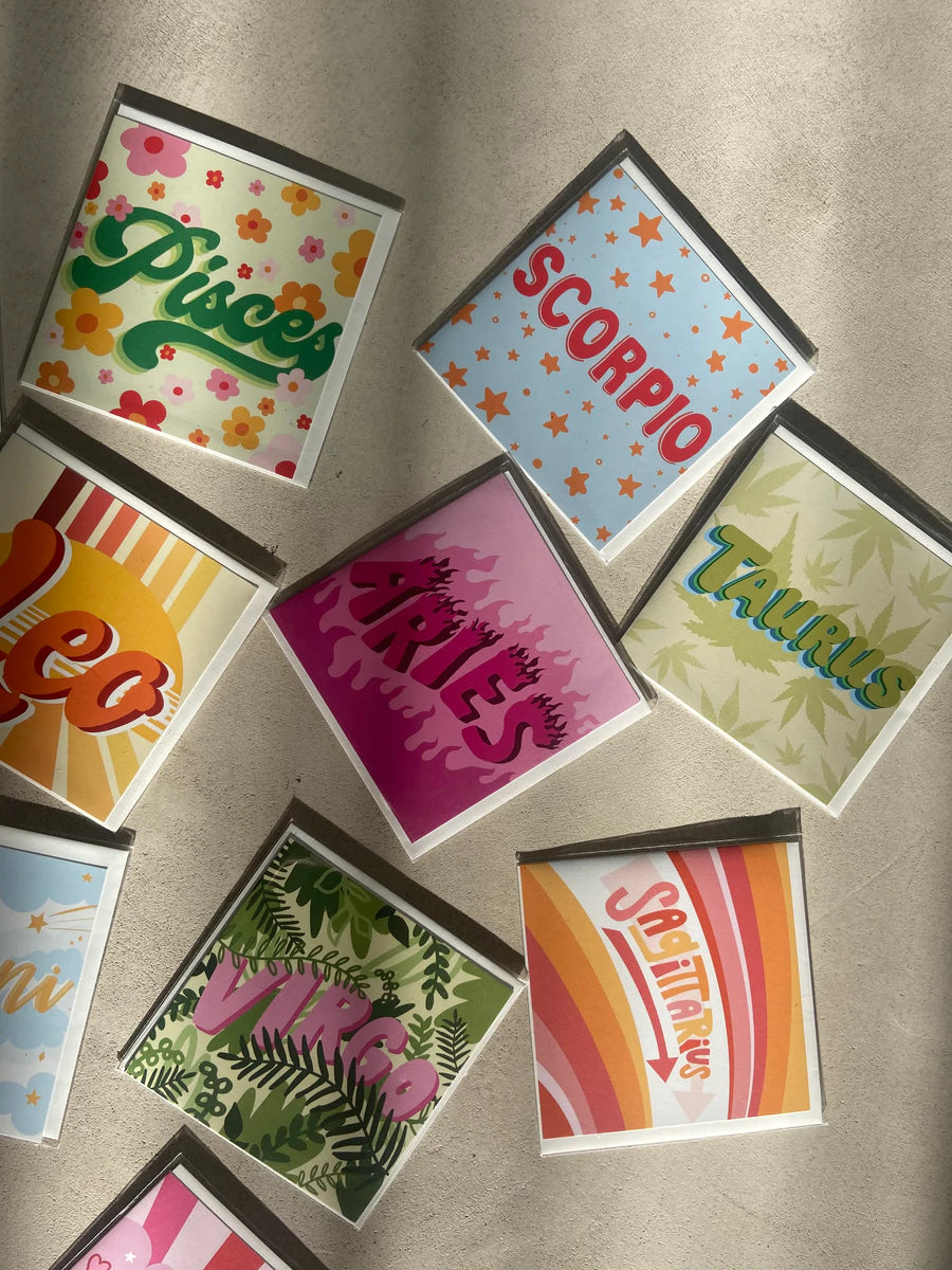 cartes cards postales astro zodiac signs méditation relaxation sisters astrologie wellness karma spirituality spiritualité astrology lifestyle crystals energy énergie