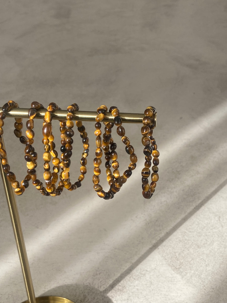 bracelet de pierres d'oeil de tigre roulées