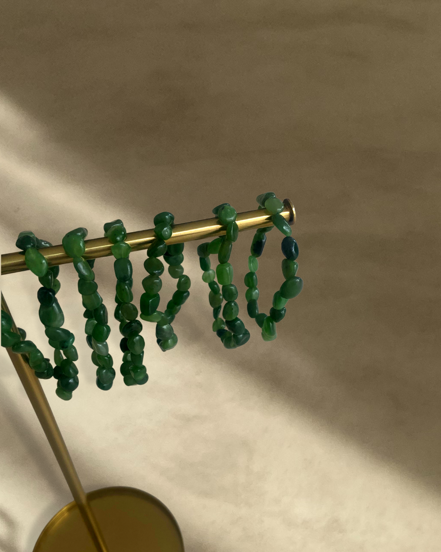 bracelet de pierres de jade roulées 