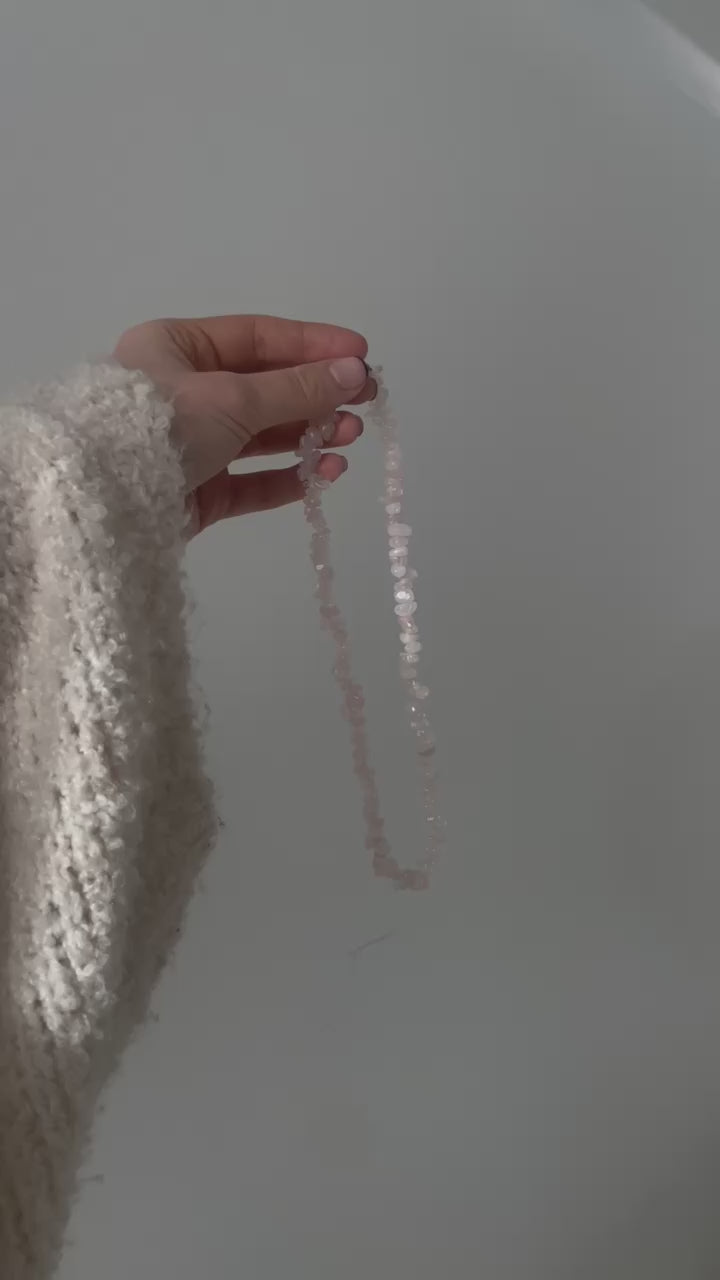 COLLIER QUARTZ ROSE : AMOUR